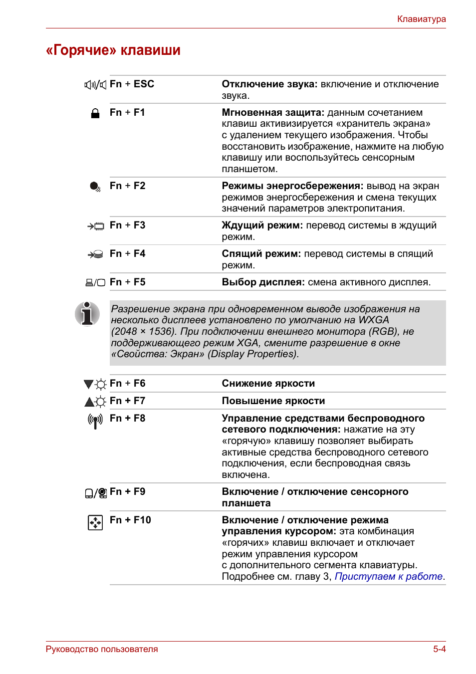 Горячие» клавиши, Горячие» клавиши -4
