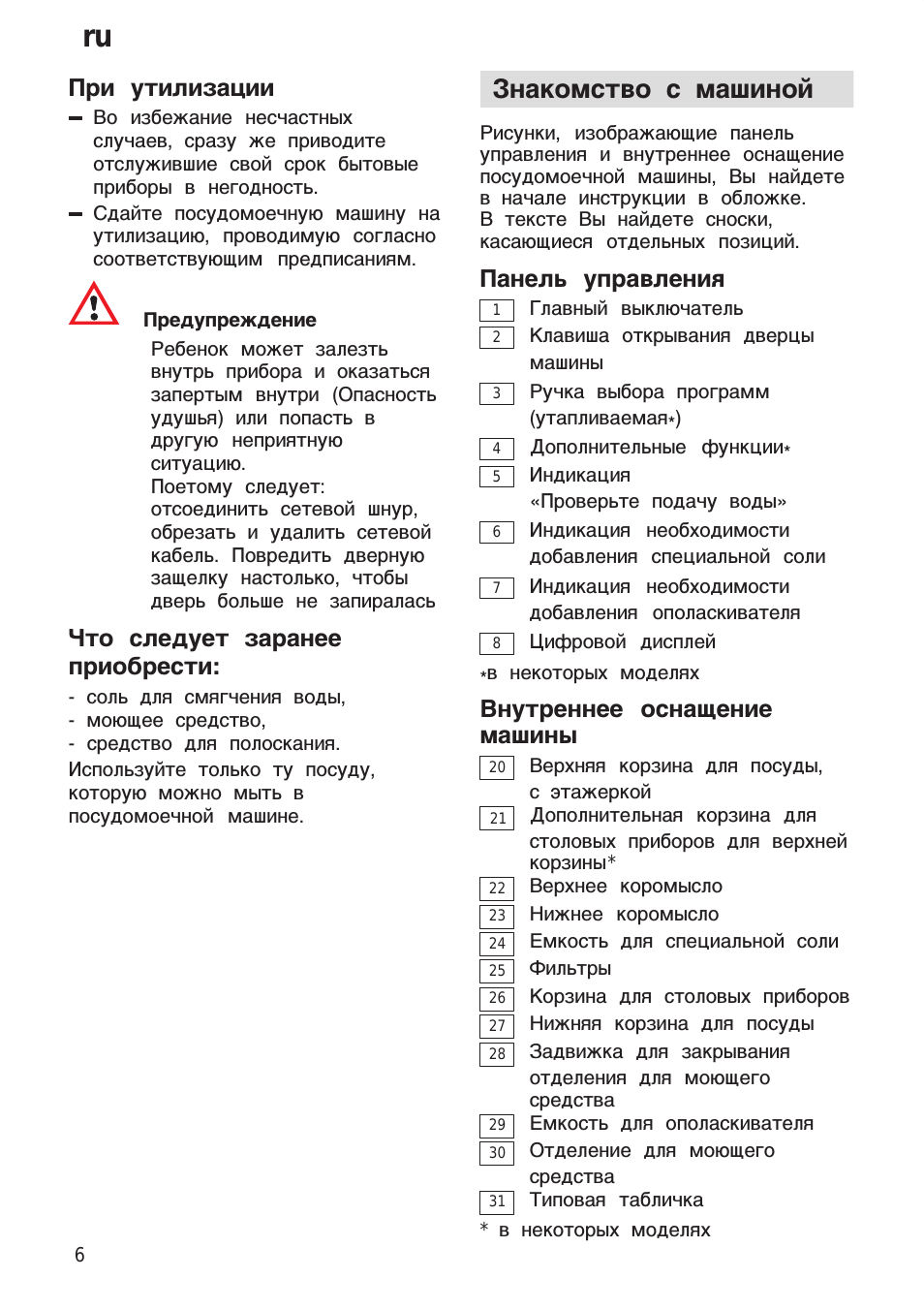 При утилизации, Знакомство с машиной, Панель управления