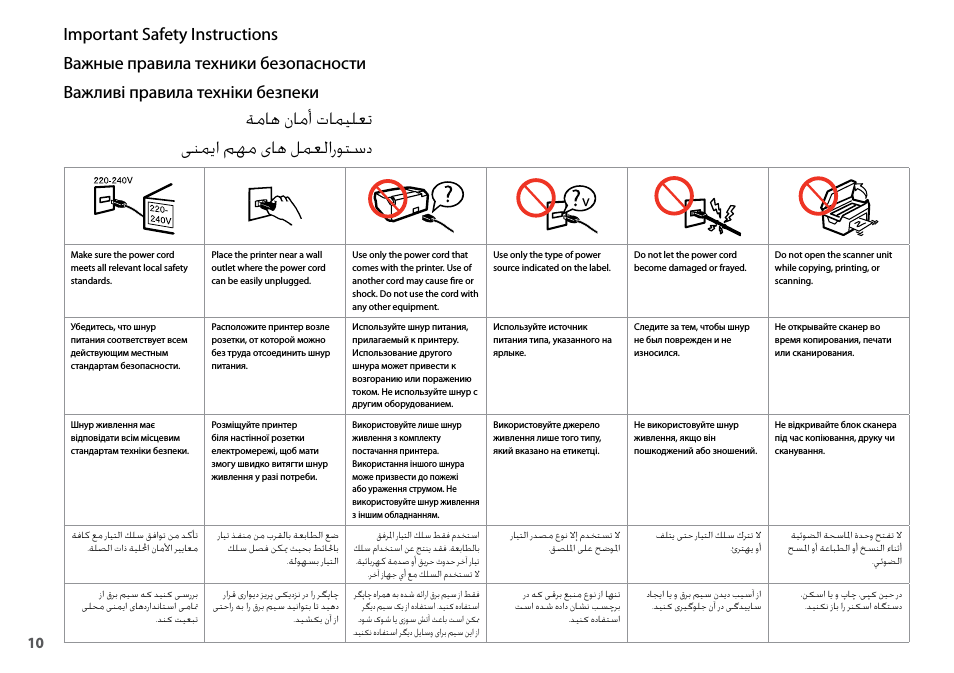  Important Safety InstructionsВажные правила техники безопас...