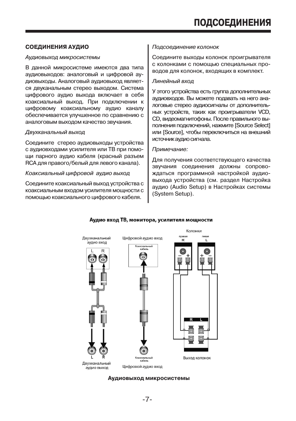Подсоединения