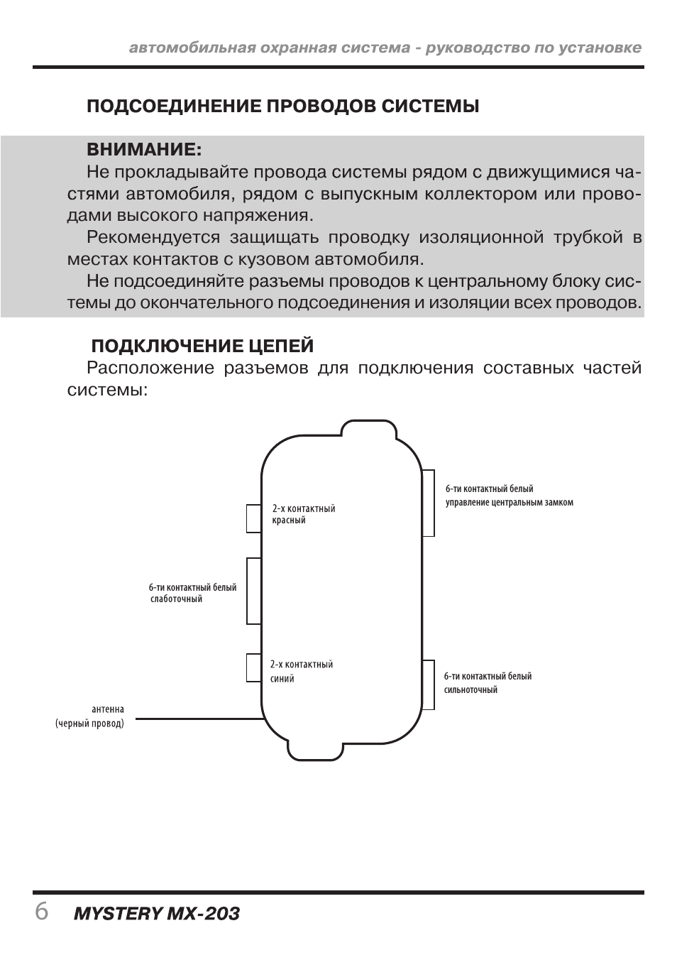 ПОДСОЕДИНЕНИЕ ПРОВОДОВ СИСТЕМЫ ВНИМАНИЕ: дами высокого напря...