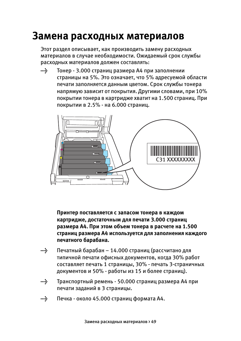 Замена расходных материалов