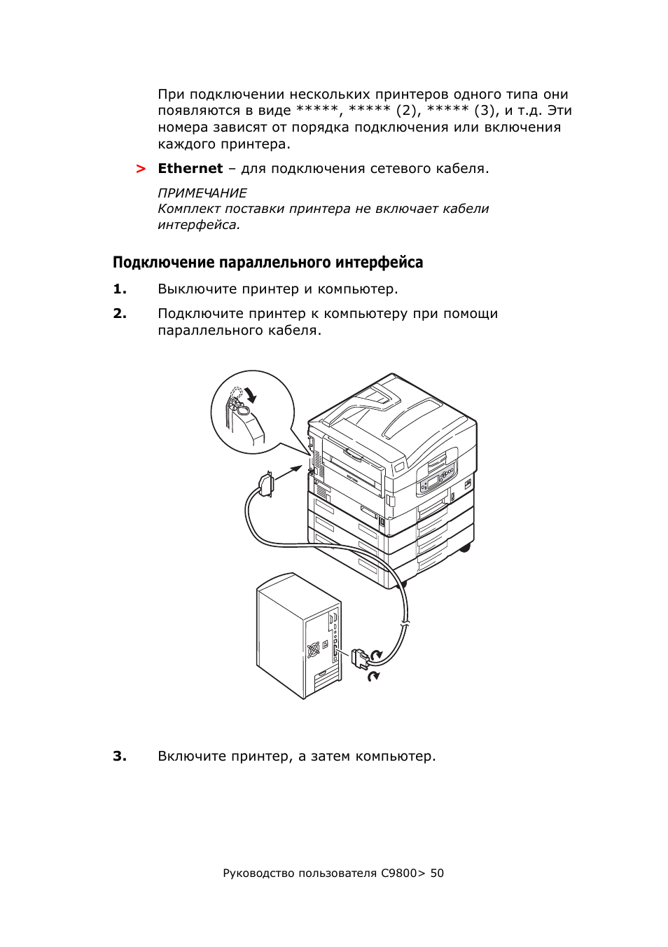 Подключение параллельного интерфейса
