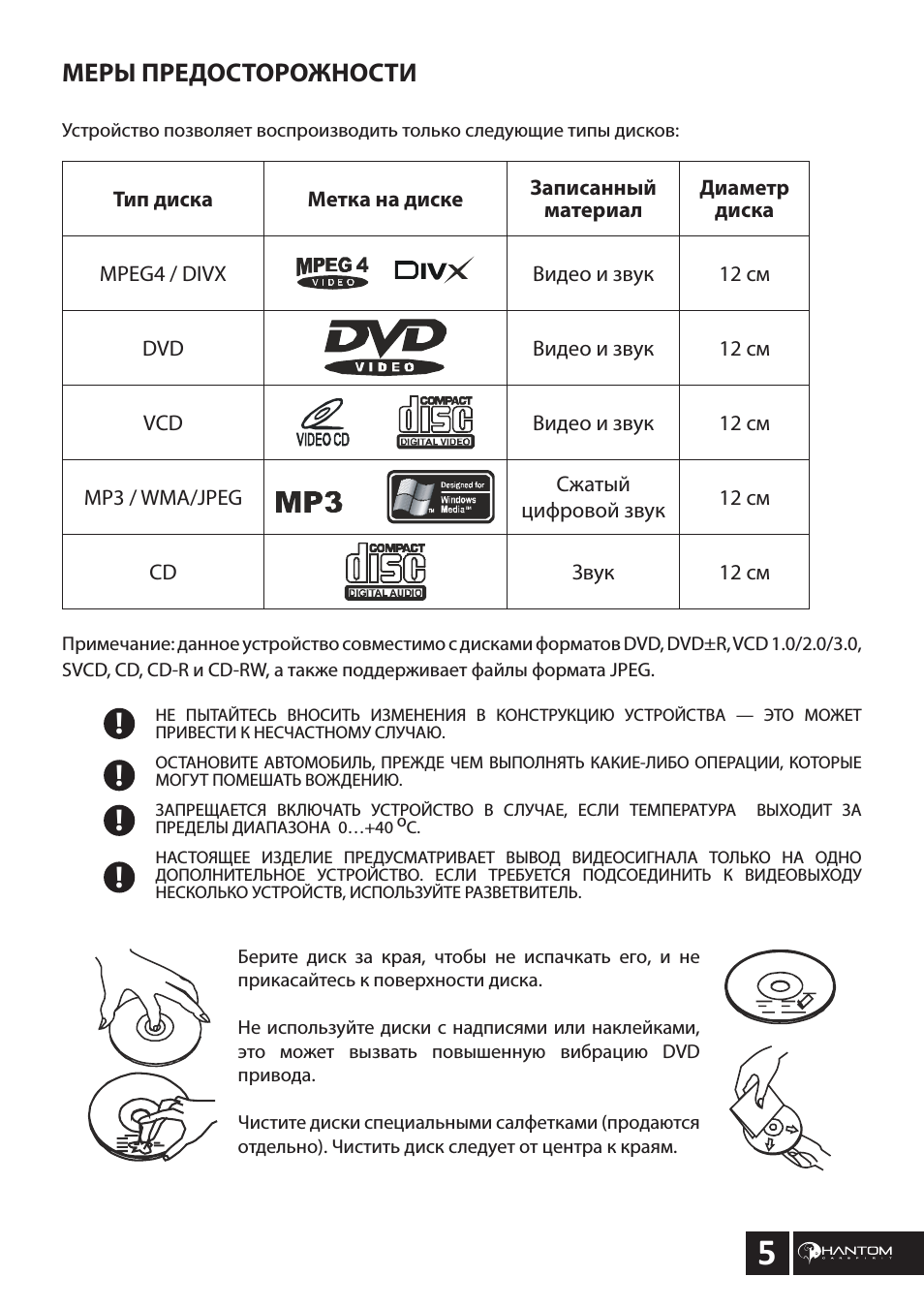 Меры предосторожности