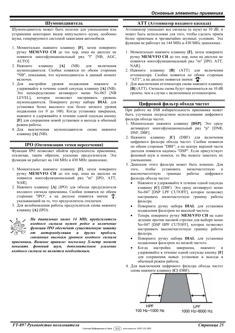 Основные элементы приемника   Шумоподавитель ATT  ...
