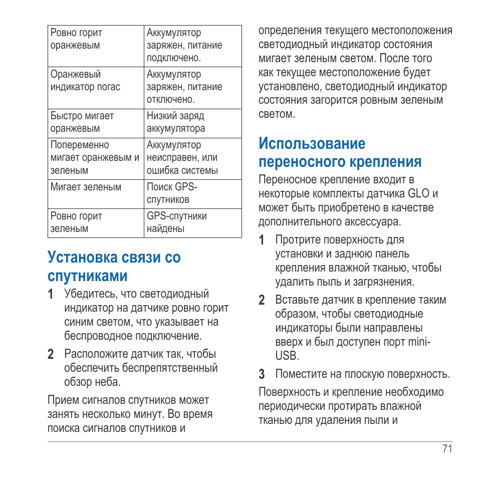 Установка связи со спутниками, Использование переносного крепления