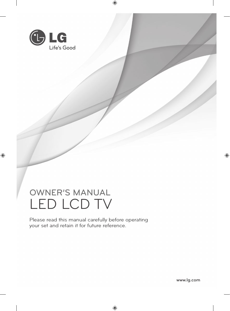 Led lcd tv, Owner’s manual