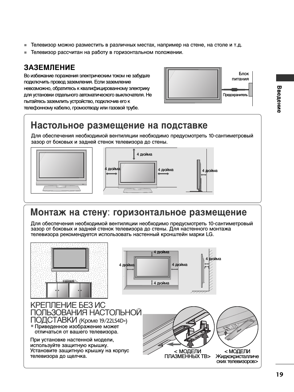 Высота телевизора от пола на стене