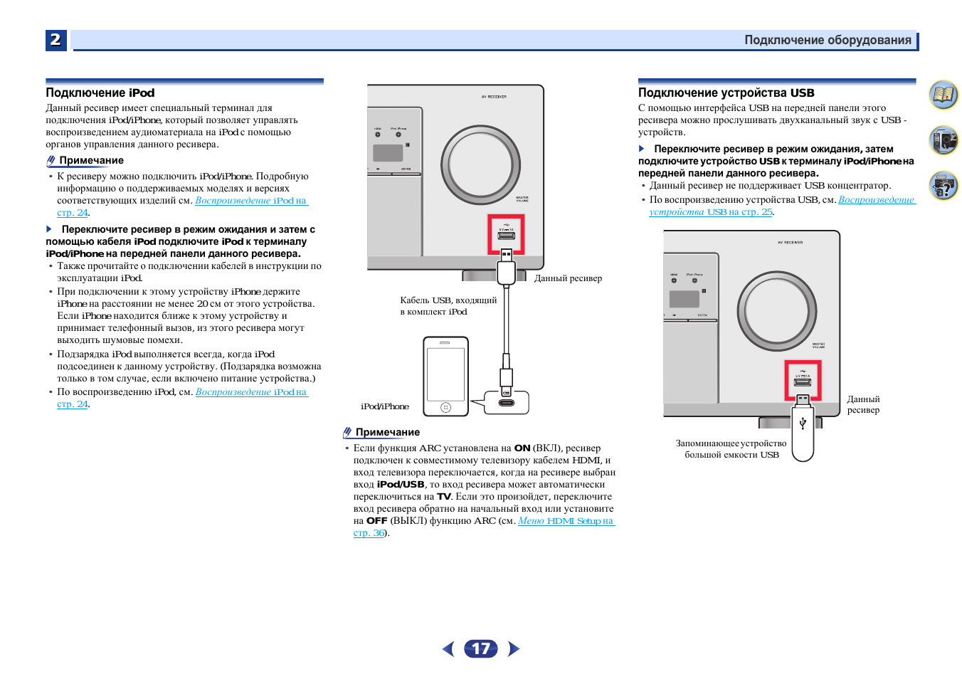 Подключение ipod подключение устройства usb