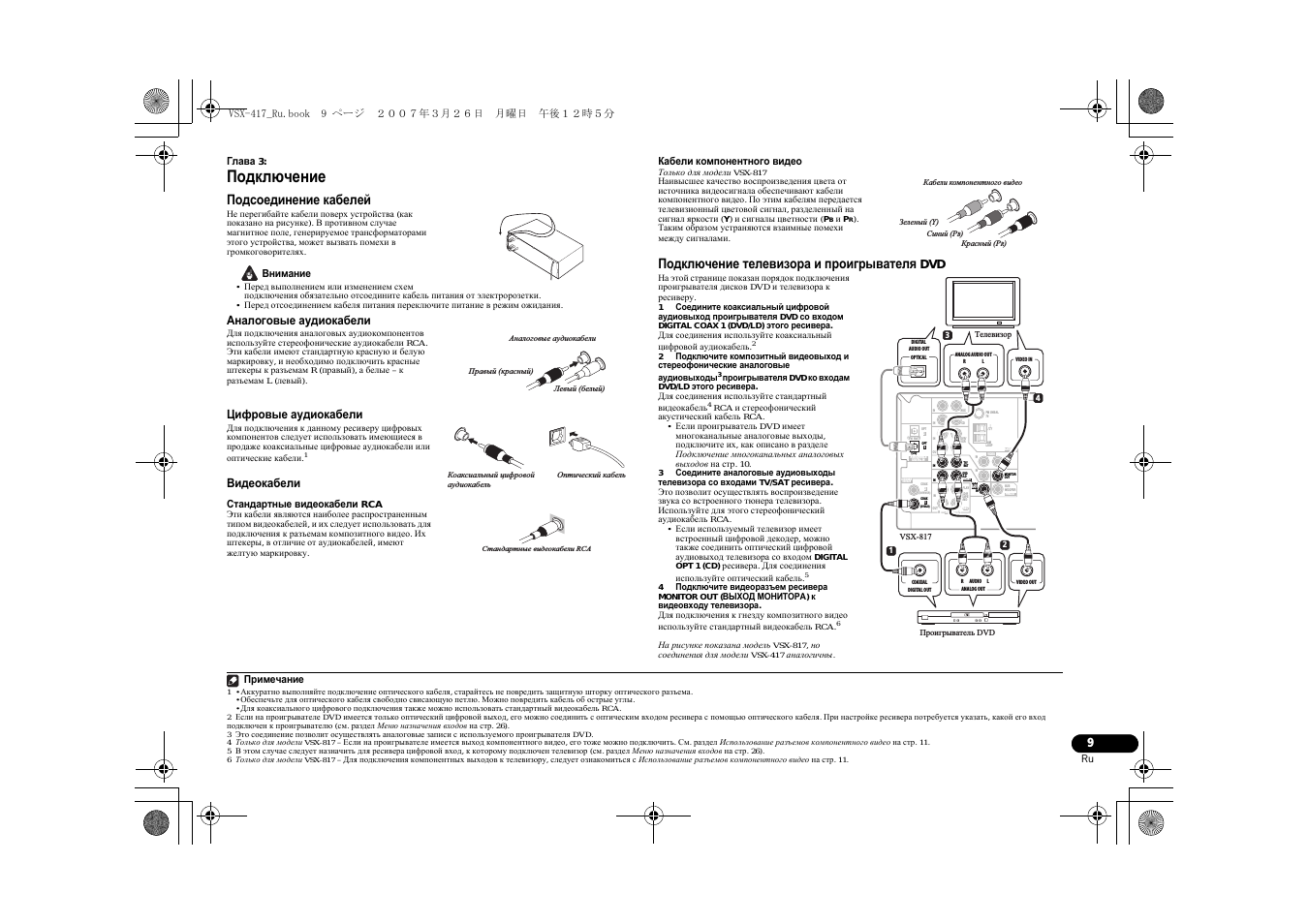 Pioneer vsx 817 s схема электрическая принципиальная Pioneer VSX-417-S: Instruction manual and user guide in Russian