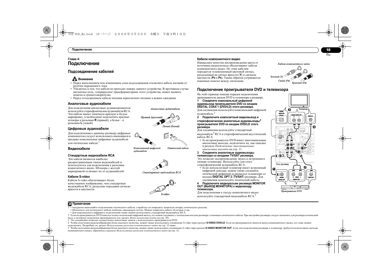 04 подключение, Dvr/vcr), Dvd/ld)
