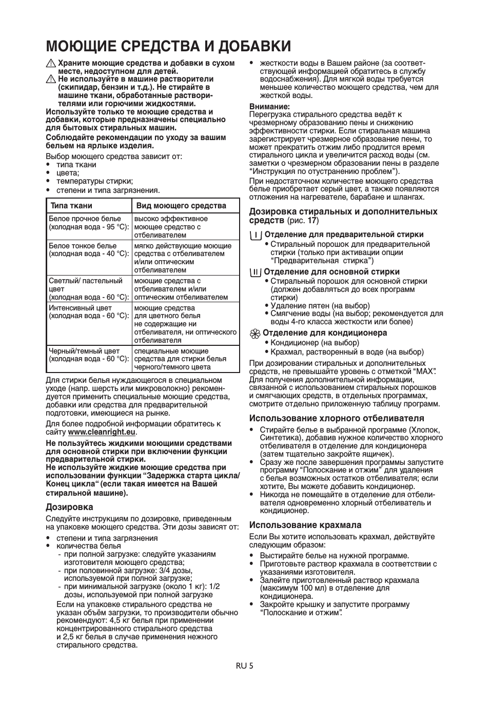 Моющие средства и добавки